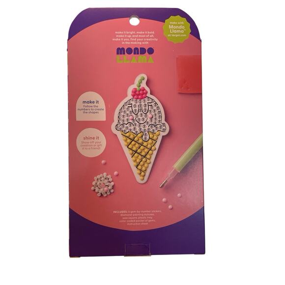 Mondo Llama Create Your Own Gem Art Kit Sticker Craft 6ct (L - Picture 2 of 2